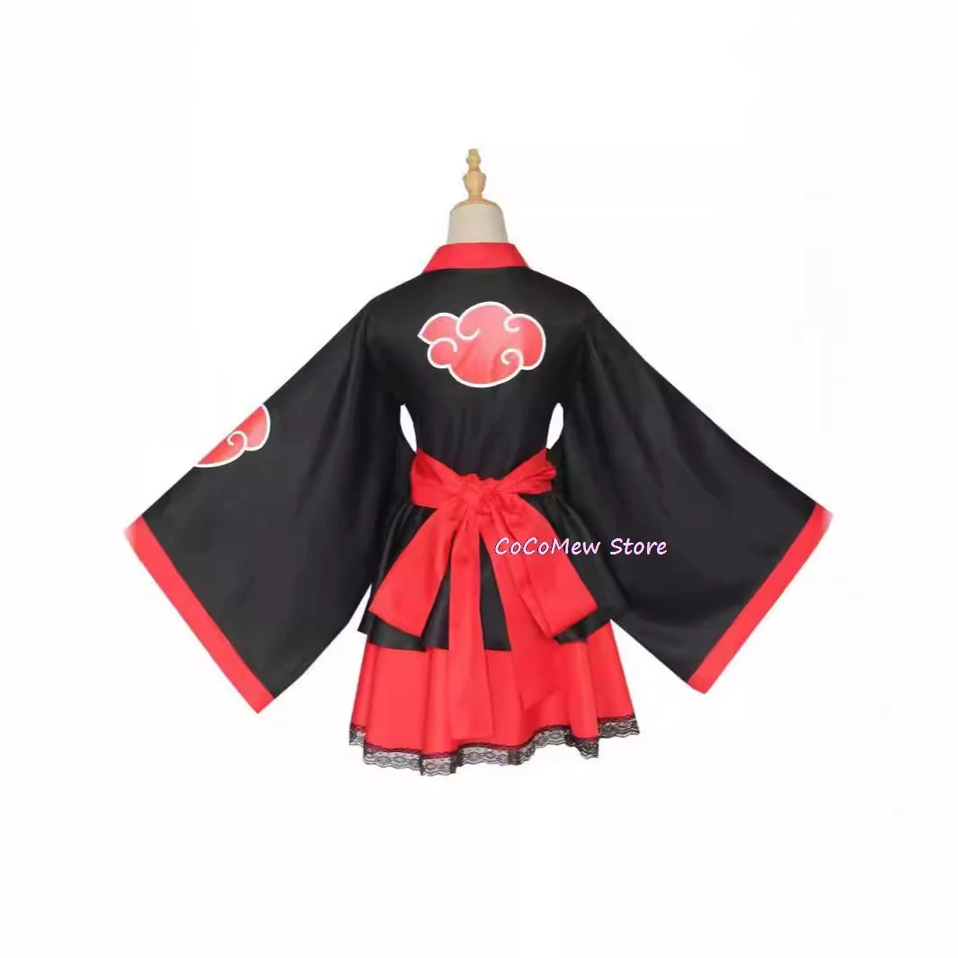Anime Cosplay female Dress Women Costume Akatsuki Kimono Girl Dress Uchiha Sasuke Lolita Clothing Suit party uniform