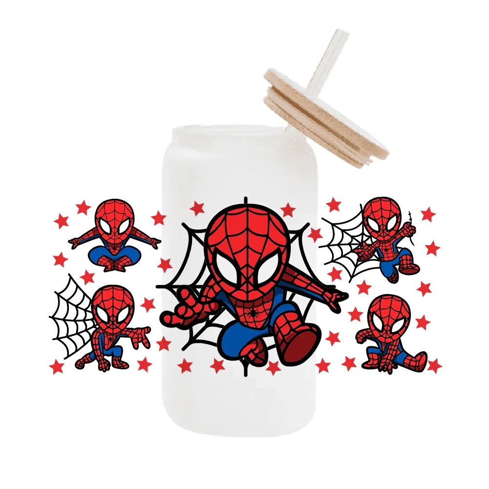 

Spider-Man For Libbey 16oz Can Glass 3d Waterproof Uv Dtf Coffee Can Wrap Libbey Glass Wrap