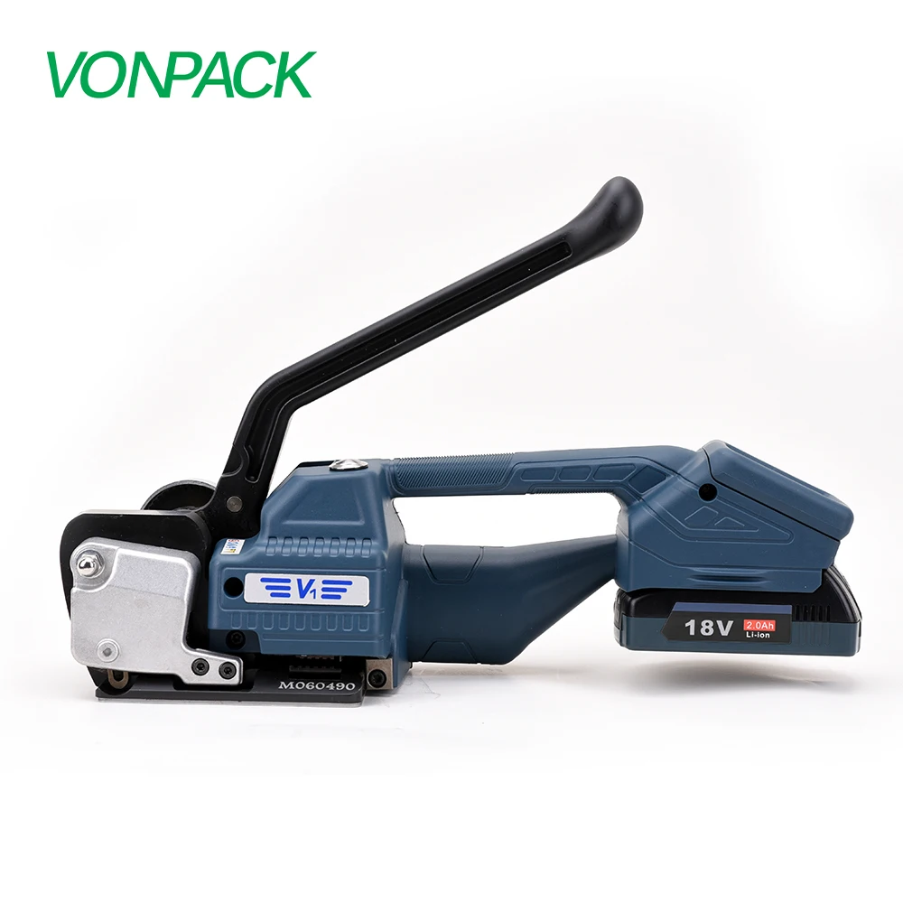 V1 handheld Portable  PP PET Plastic Friction Welding Battery Powered Tensioning Strapping Machine