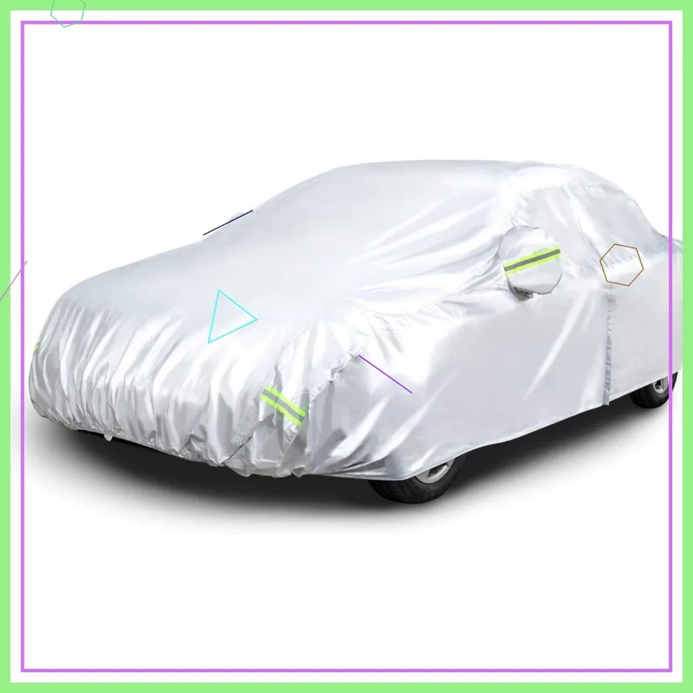 

Silver Weatherproof Car Cover 150D Oxford for Sedans up to 180 inches - UV Protection