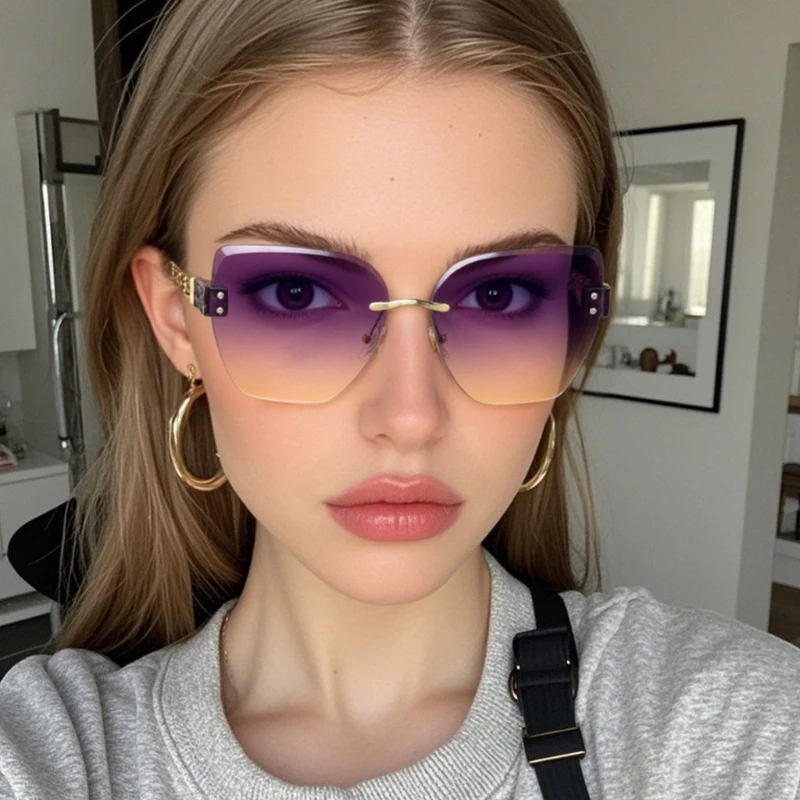 JUNCTURE النساء بلا حدود النظارات الشمسية خمر موضة عين القط نظارات شمسية التدرج سيدة حفلة هدايا العيد النظارات الشمسية للنساء