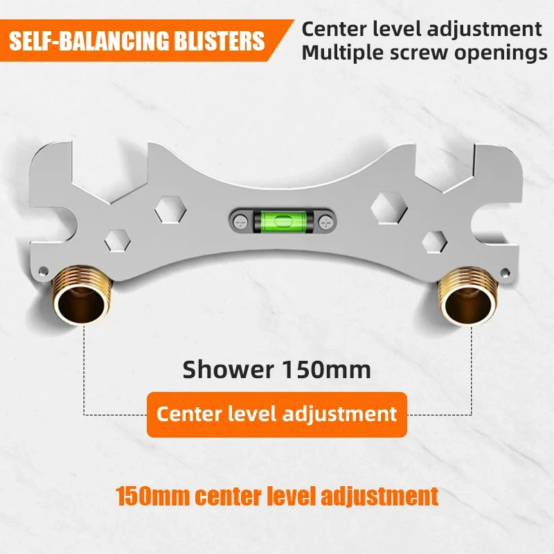 Special Bend Angle Wrench Tools with Leveler Shower Faucet Installation Bathroom Multifunctional Level Wrench Measuring Tool