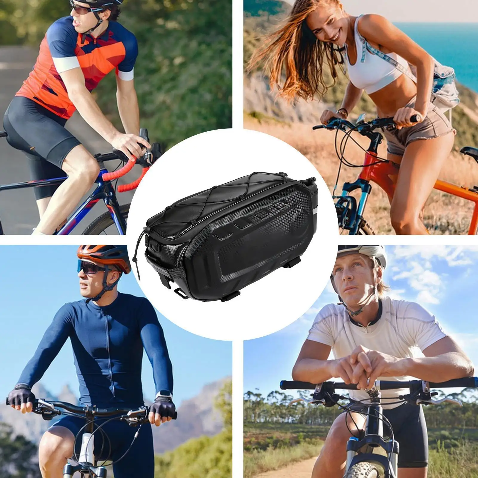 

Седельная сумка для велосипеда с плечевым ремнем, светоотражающие аксессуары 17 л, сумка для хранения велосипеда для пляжа, горного спорта, езды на мотоцикле