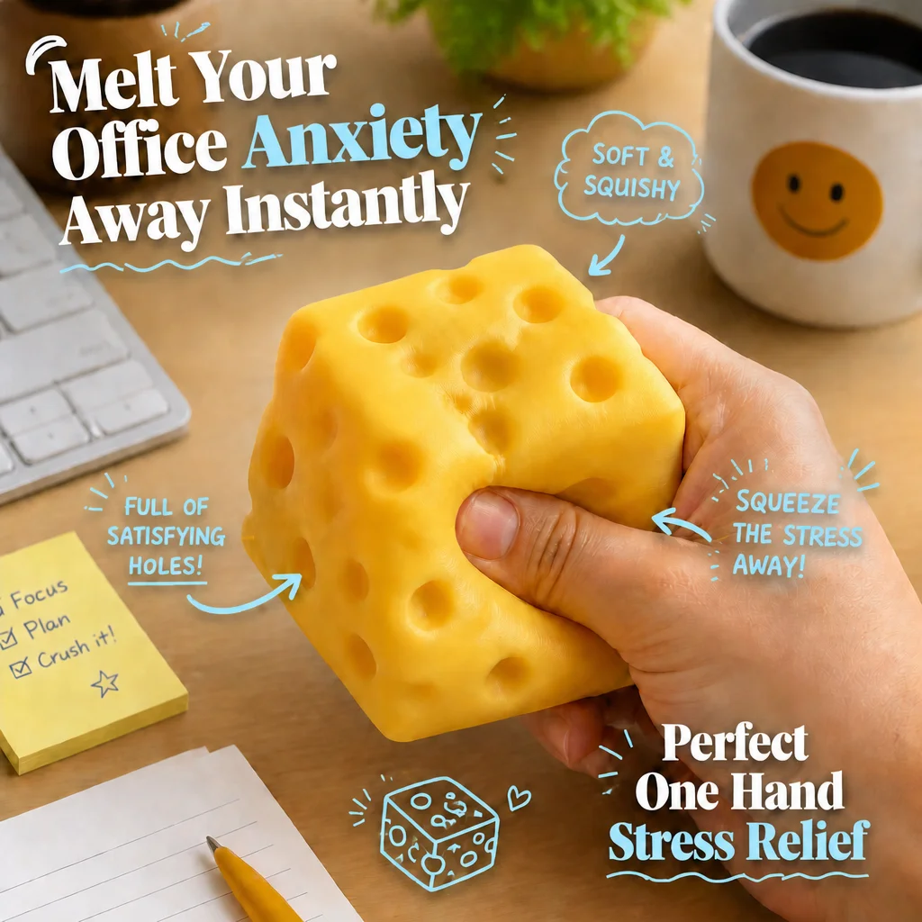 1pc Simulation Cheese Squishy Stress Relief Toy 7cm Stress Relief Toy Birthday Gift for Friends Couples Family Office Party image 3