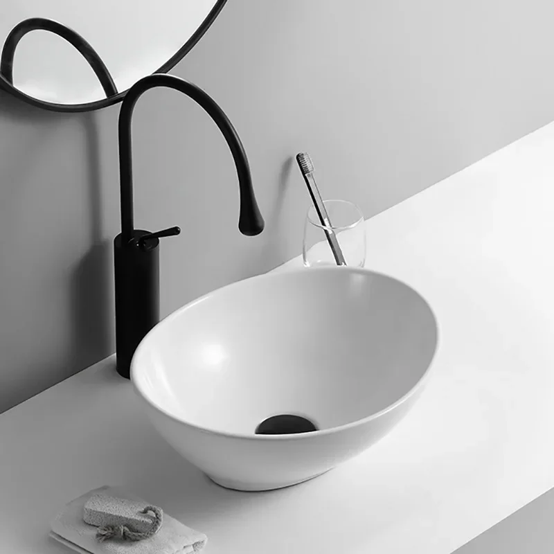 Mini ceramic simple bathroom hand washing small + single stage art basin surface yang clothes thin edge square side drainage