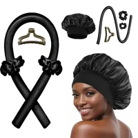 Heatless Curling Rod Night Cap No Heat Ribbon Lazy Hair Curlers Headband Hair Rollers Sleeping Soft Headband Hair Styling Tools 2