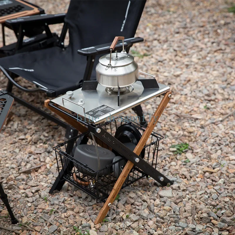 Lightweight portable camping X-type double rack flat for igt table outdoor folding multifunctional tactical table