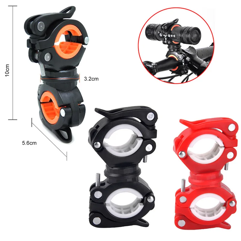 2023 Bicycle Light Bracket Bike Lamp Holder LED Torch Headlight Pump Stand Quick Release Mount 360 Degree Rotatable