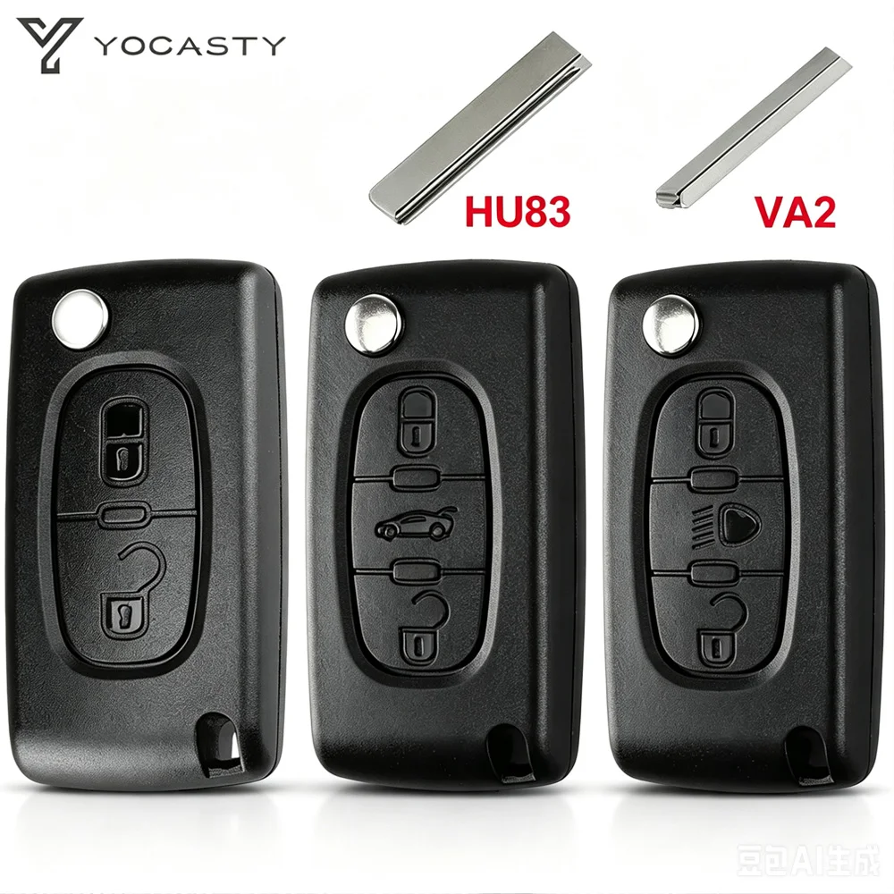 YOCASTY For Peugeot 207 307 308 407 607 807 For Citroen C2 C3 C4 C5 C6 2/3 Buttons Remote Key Shell Case VA2/HU83 CE0523 CE0536