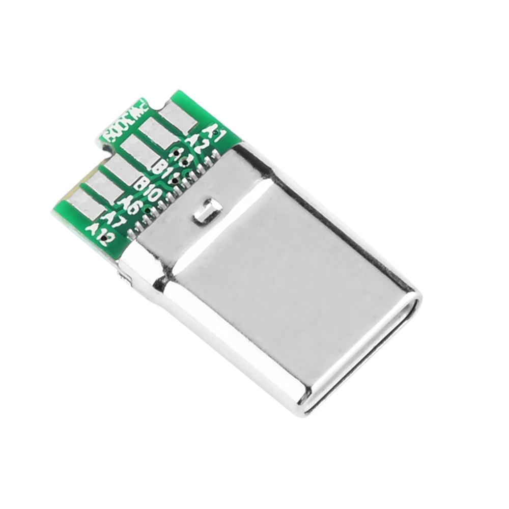 

USB 3.1 Type-C 24 Pin Socket Adapter Male Plug Soldering Cable Adapter for Soldering Cable and 24P Cable PCB Board Module