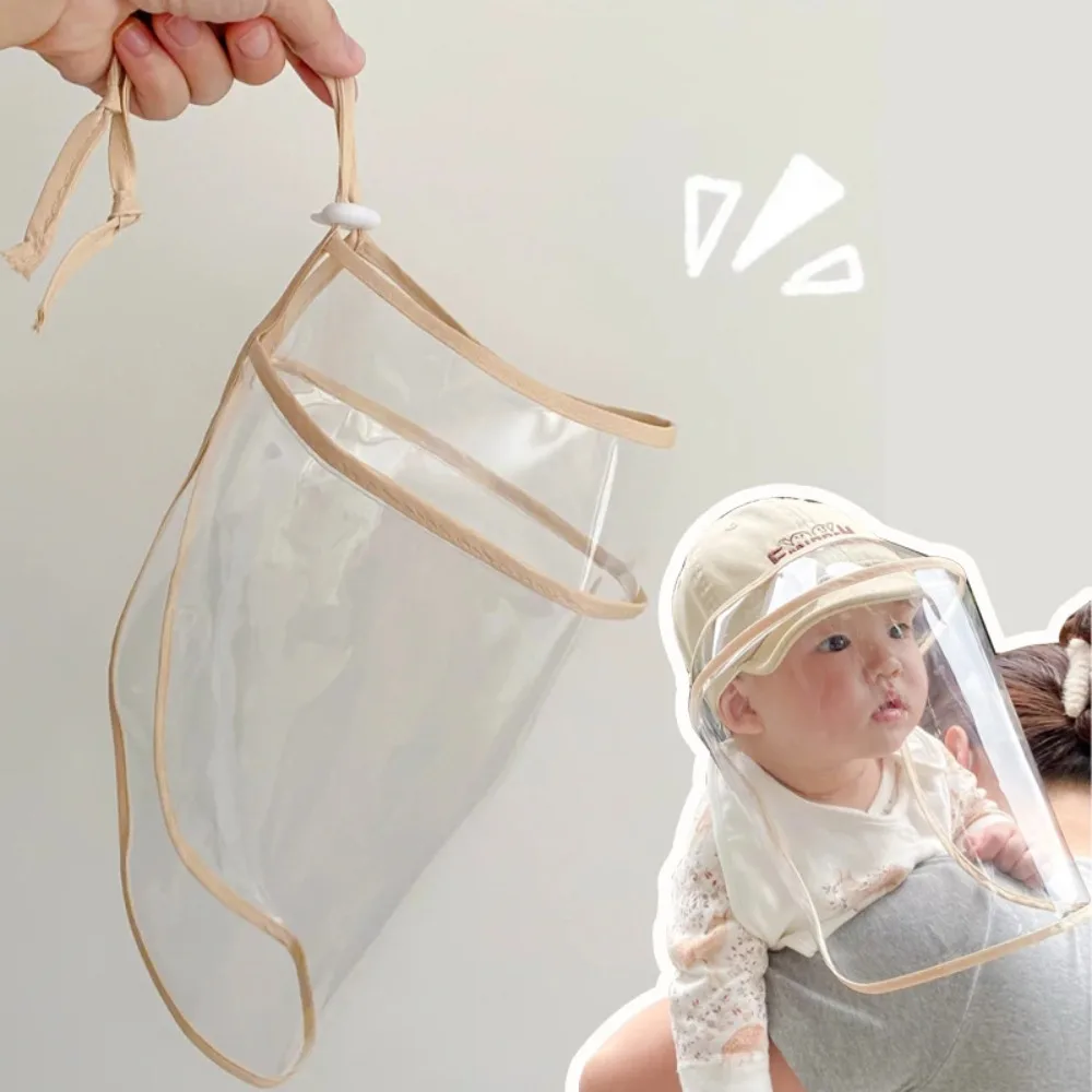 Adjustable Anti-spit Baby Protective Cap Transparent windproof Face Mask Breathable Foam Cap