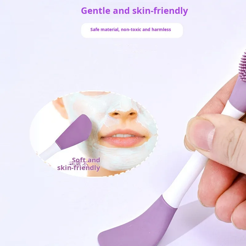 فرشاة قناع الوجه المزدوجة الرأس مع فرش تنظيف التدليك DIY أداة توزيع مكياج الوجه لأدوات التجميل للعناية بالبشرة