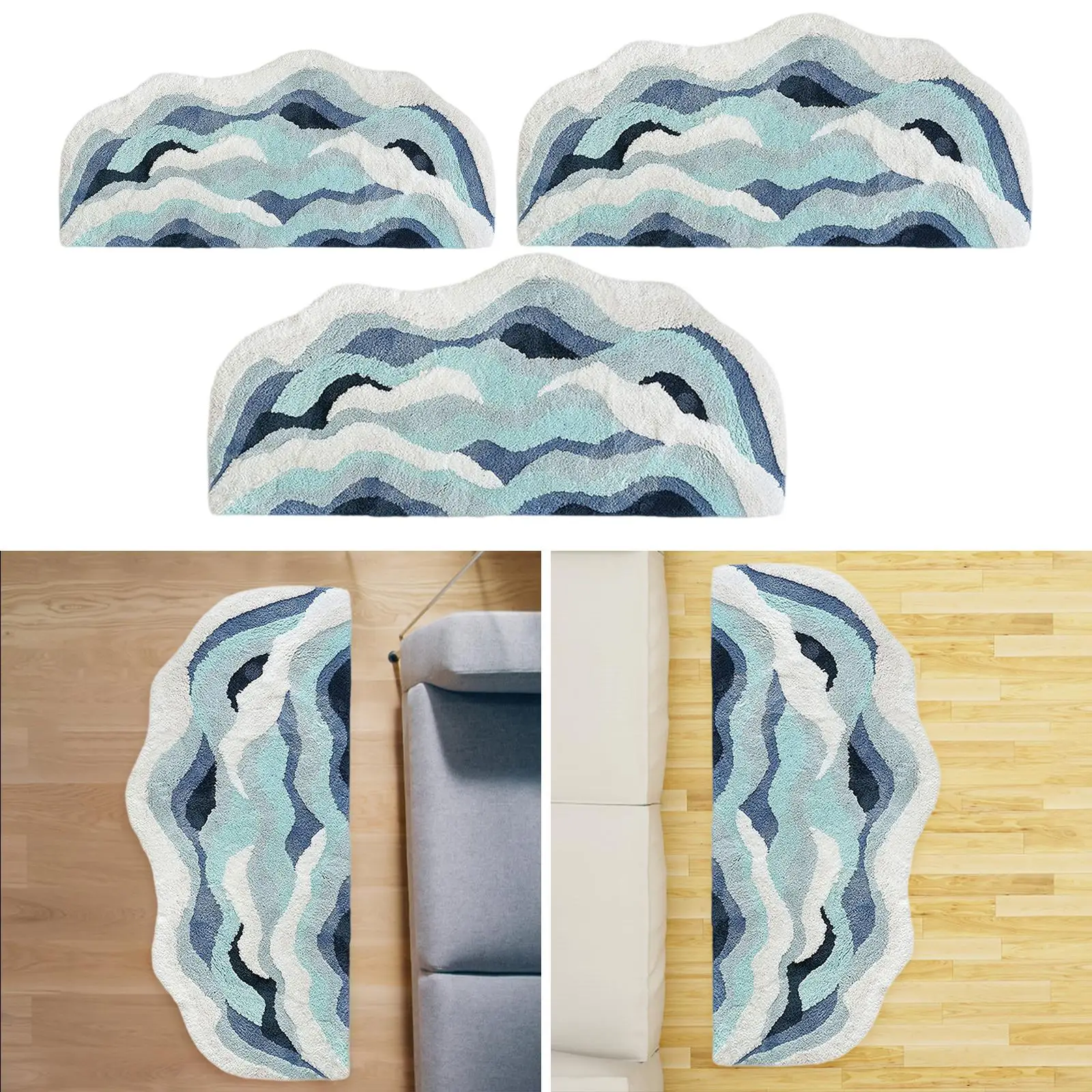 Aesthetic Wave Rug Decorations Soft Modern Washable Art Decor Rug Floor Carpet for Playroom Household Living Room Home Bedside