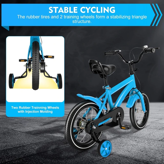 Children s Bicycle 14 Inch Bike Boys Girls Children s Bicycle for Ages 3 6 Years Stabilisers Height Adjustment AliExpress