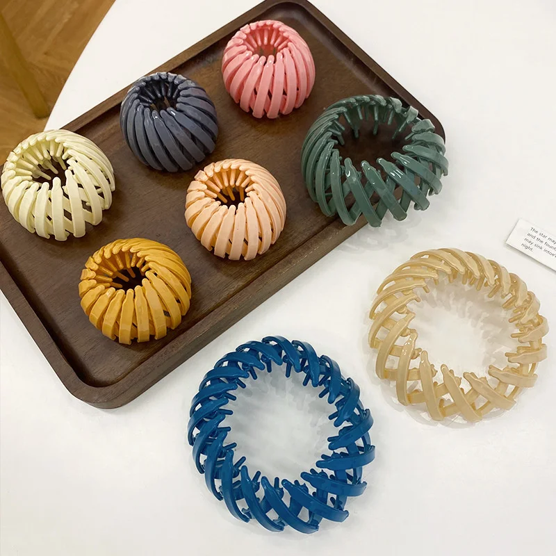 

Новые модные женские заколки-крабы для пучка, зажимы для хвоста, расширяющиеся аксессуары для волос в форме птичьего гнезда, женские украшения для прически с хвостом-конским хвостом