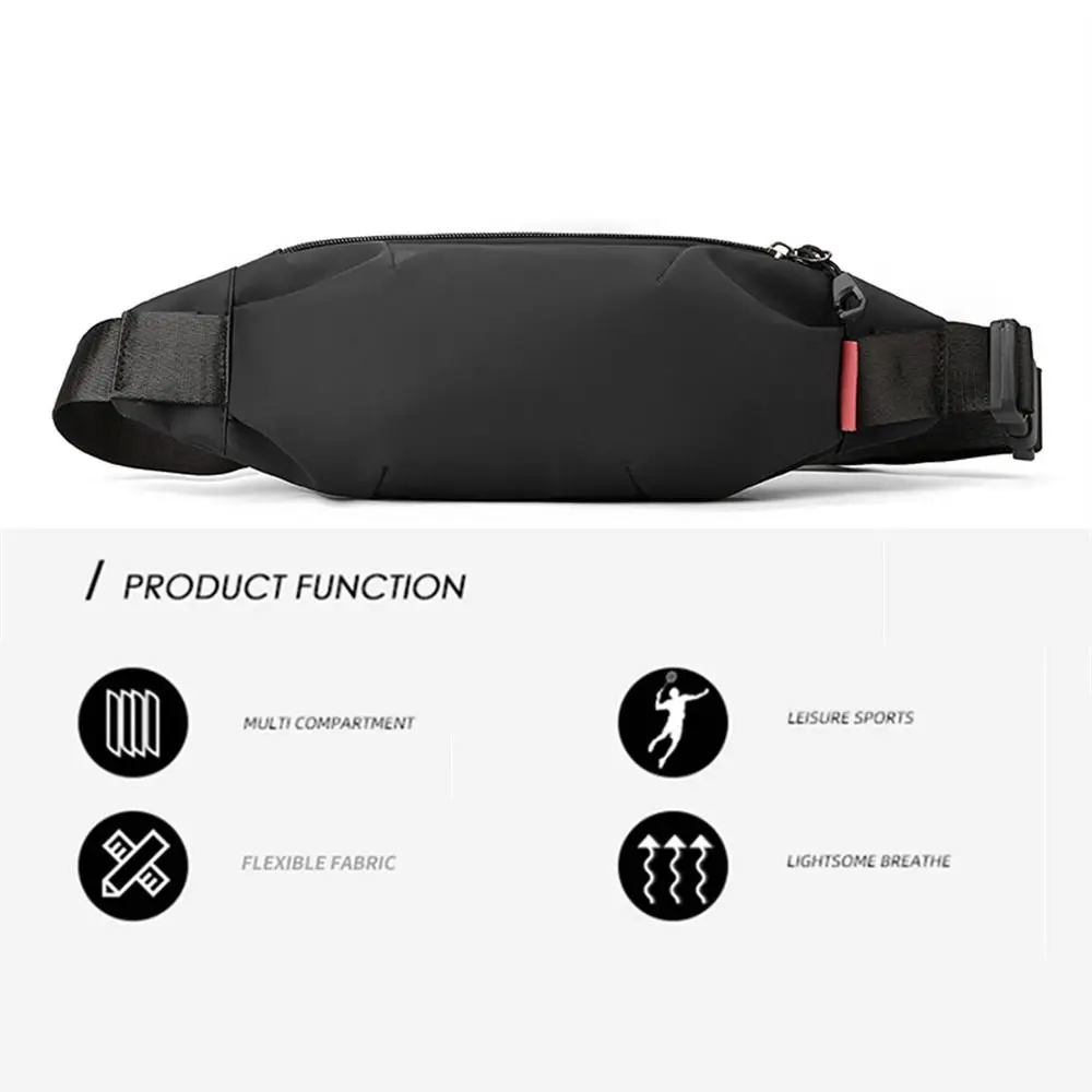 Men Nylon Waist Bag Chest Pack Cellphone Pouch Outdoor Sports Cross-body Bag Casual Running Cycling Bum Belt Bag