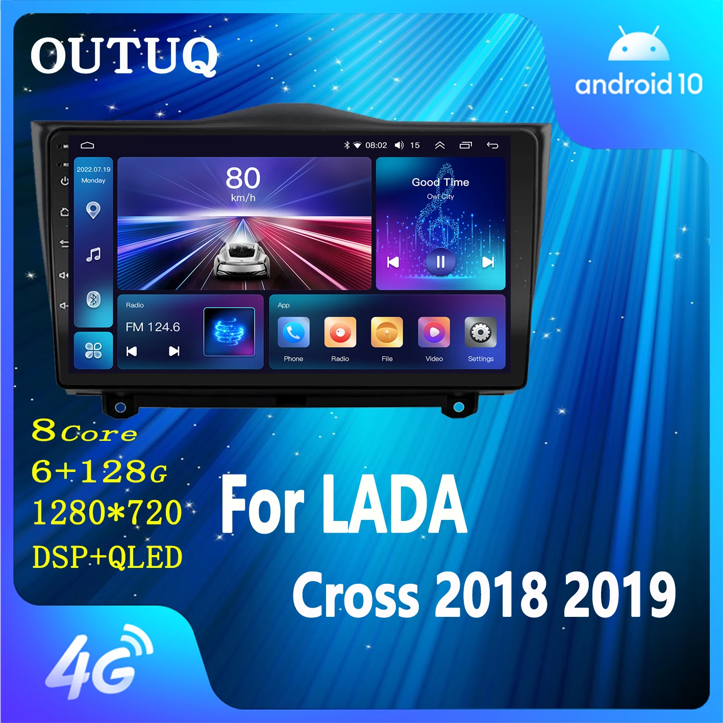 

2 Din Android 10 Car Radio For LADA BA3 Granta Cross 2018 2019 Multimedia Video Player Navigation GPS Carplay Auto Split Screen