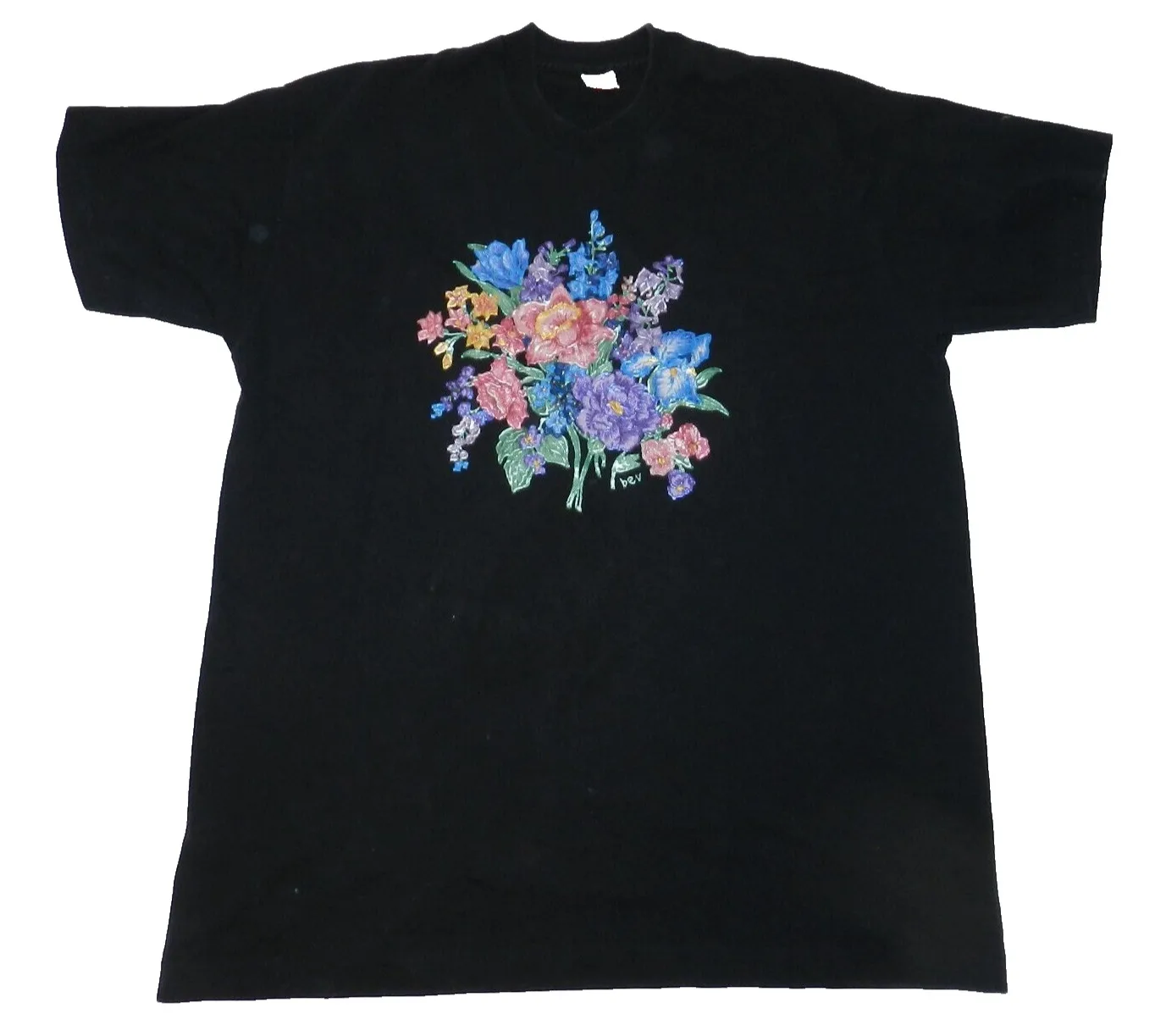 

Винтажная мужская футболка Flowers Art 90-х годов, черная, XXL, очень редкая! !