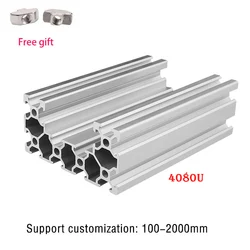 1pcs Aluminum Profile 4080U V-Slot Extrusion Frame CNC 3D Printer For Laser Engraving Machine Camera Slider Furnitur 100-1200mm