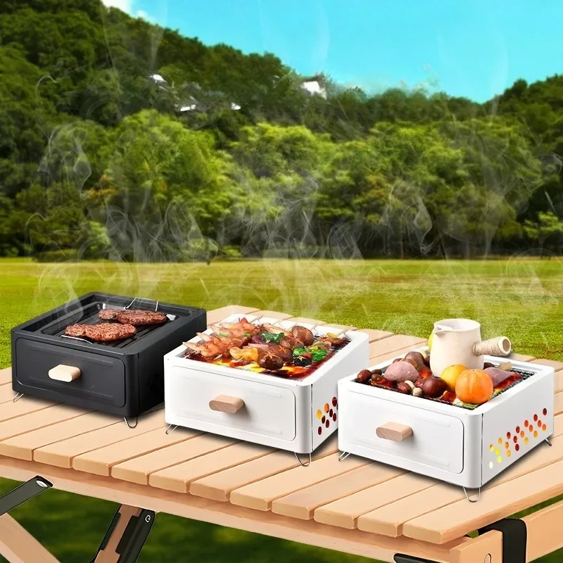 Portable BBQ Charcoal Grill Mini BBQ Tool Kit Picnic Beach Household Garden Barbecue Grill Bbq Grill Outdoor Camping Grill - view 2