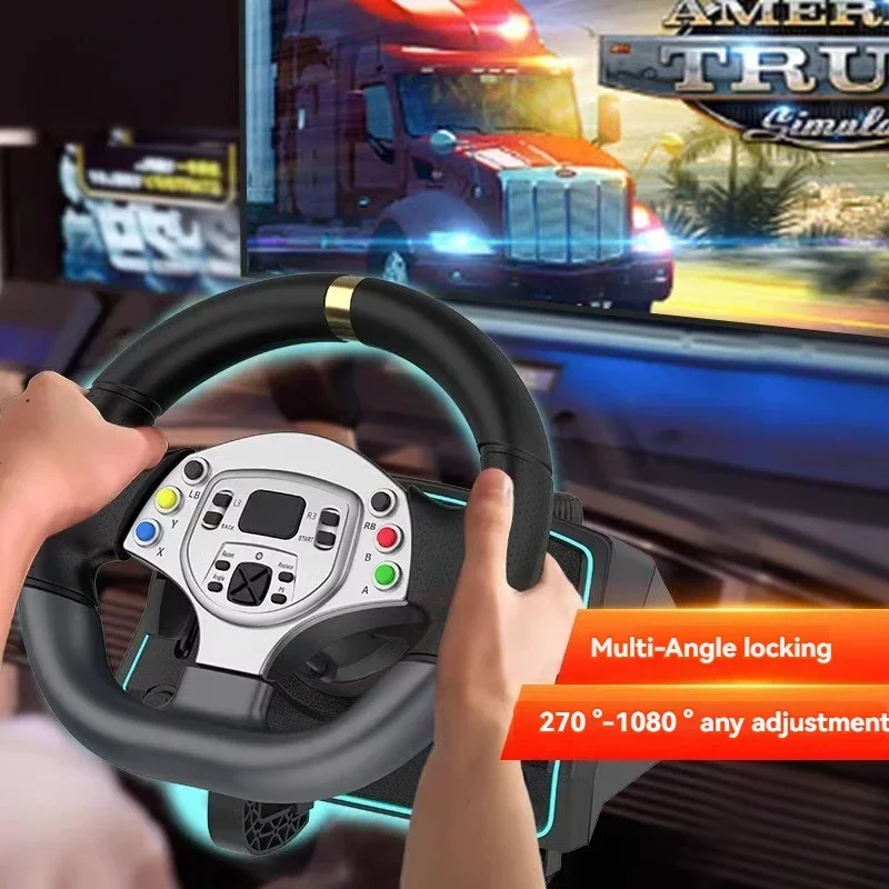 Small G30 Force Feedback Game Steering Wheel 1080 Degrees Racing Game Simulator PC/PS3/switch/ Android Platform Excellent