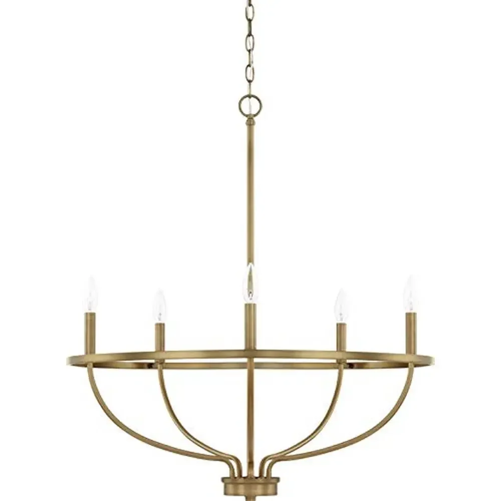 5-Light Urban Industrial Candle Chandelier Greyson 300W 33