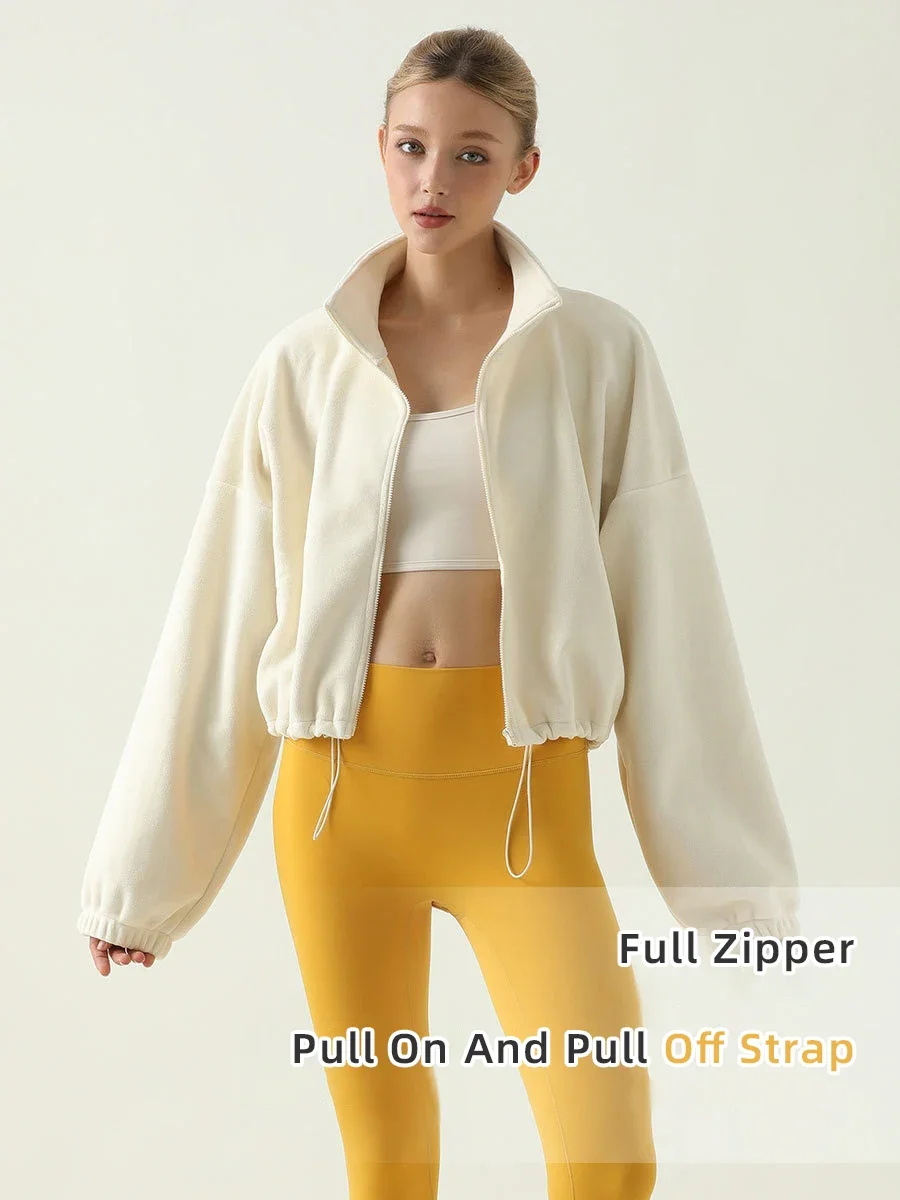 Autumn and winter Long Sleeve Sports Jacket Loose and Comfortable Warm Gym Top Activewear Running Coats Workout Clothes