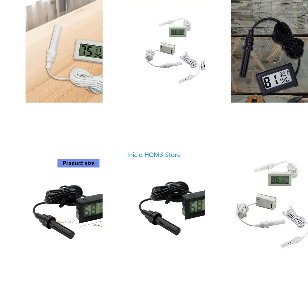 A5YD Fast Response Precise Environment Hygrometer Humidity Meter With External Probe For Home Office Greenhouses Applications