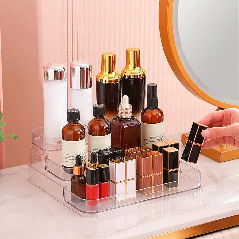 3 Tier Desktop Perfume Shelf PET Cosmetic Perfume Storage Rack Doll Display Stand Kitchen Seasoning Organizer