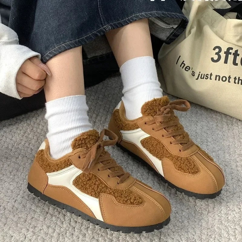 

Женская обувь 2024, модная женская вулканизированная обувь на шнуровке спереди, Лидер продаж, новая удобная повседневная обувь одного цвета с круглой головкой