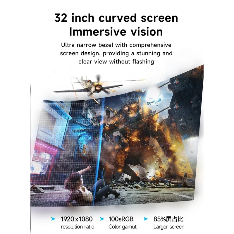 32 inch 1K all-in-one computer ( core i7CPU , RAM 16GB, SSD 1024GB, Windows 11 Pro), white, English keyboard