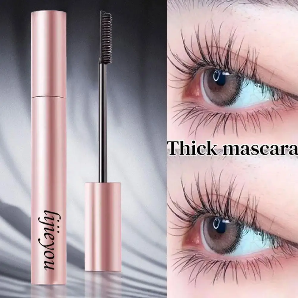 Iron Lashes Mascara Waterproof Silk Fiber Mascara Black Extensions Non-clumping Long Cosmetics Curling Makeup Eyelash Eyes M7T8