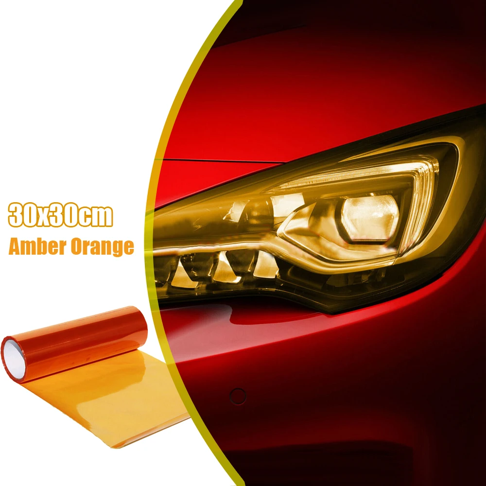 

1Pc Auto Light Headlight Taillight Fog Light Film Amber Orange PVC Vinyl Film Cover Protective Stickers Car Exterior Accessories