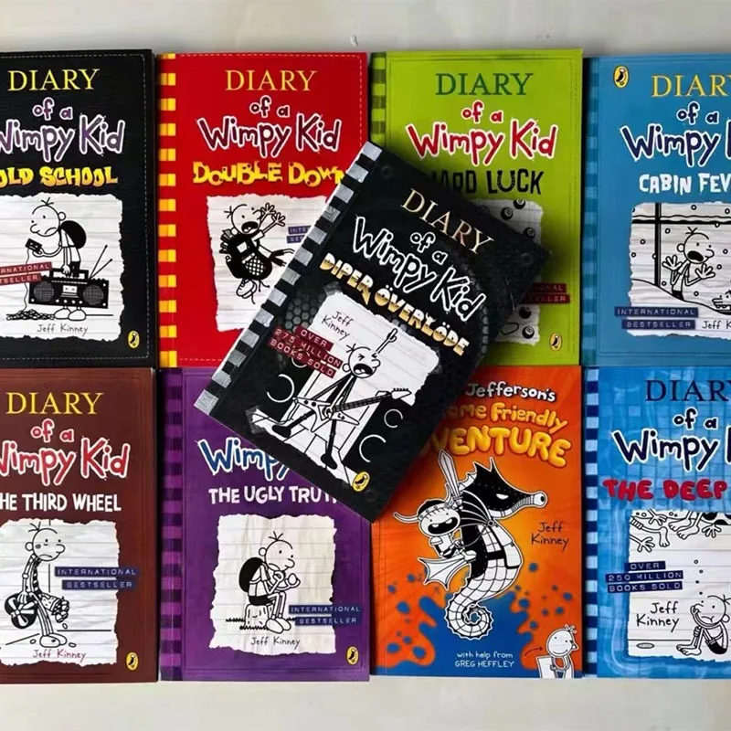 Random 2 Different Books English Diary of A Wimpy Kid Comic Novel Storybook Children Reading Literature Gift