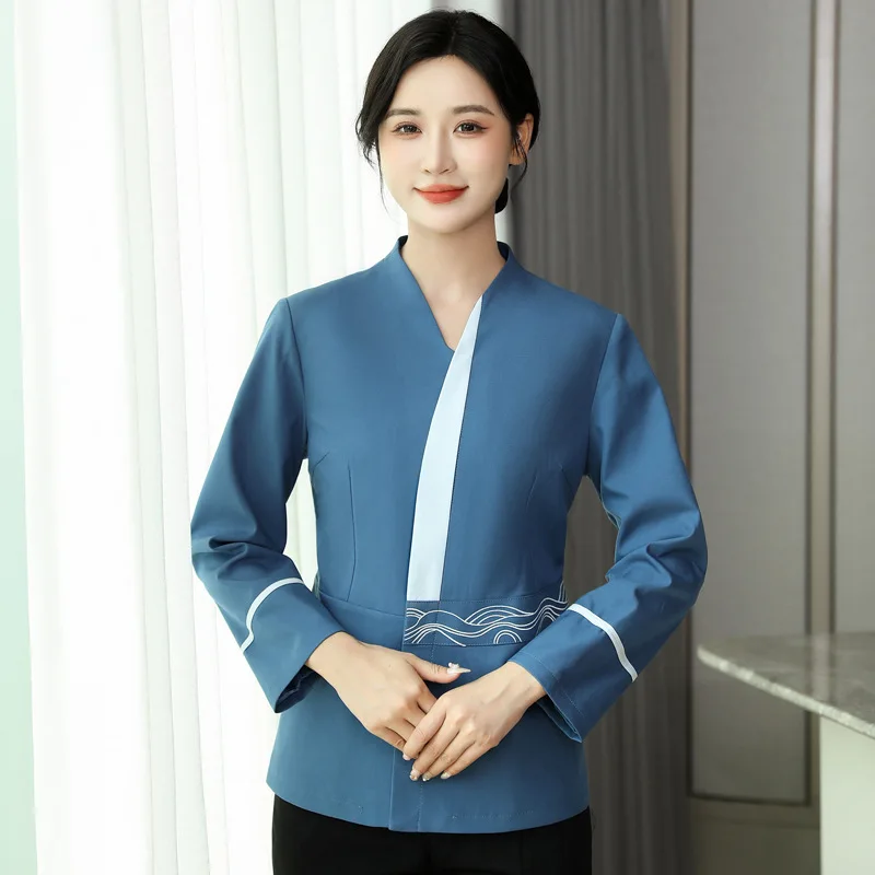 Long Sleeve Cleaning Uniform for Women Hotel Guest Room CleanerPAWorkwear for Property Management Ladies in Autumn and Winter