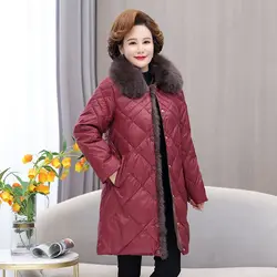 Autumn Winter Women White Duck Stand Collar Fake Fox Fur Down Jacket Female Ultra Light  Coat Puffer Parkas Tops T908