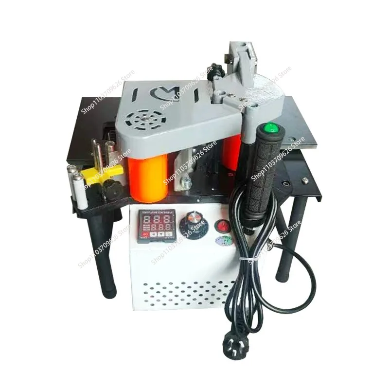 Edge Banding Machine Portable Wood PVC Two-sided Gluing Edge Bander with Tray & Cut Adjustable Speed