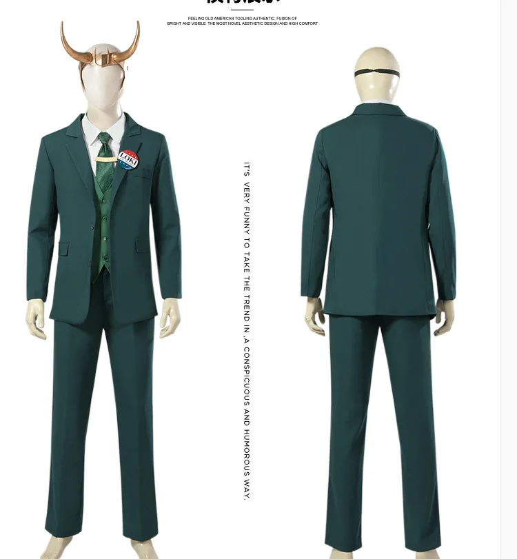 

Loki Cosplay Costume, Thor Loki Season 1 Same Style Loki Cosplay Male Full Set With Headwear