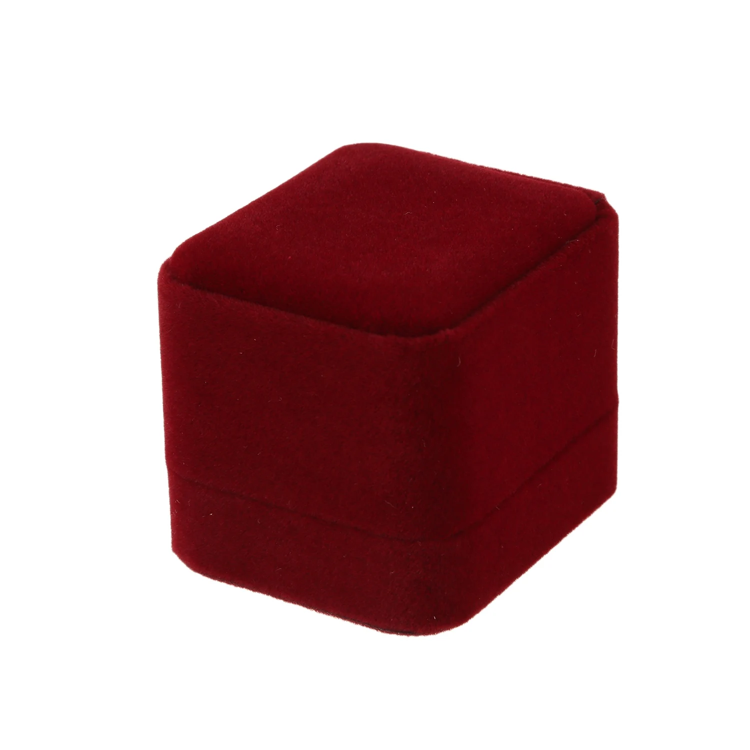 AOAO-Classic Velvet Engagement Ring Box (Dark Red)