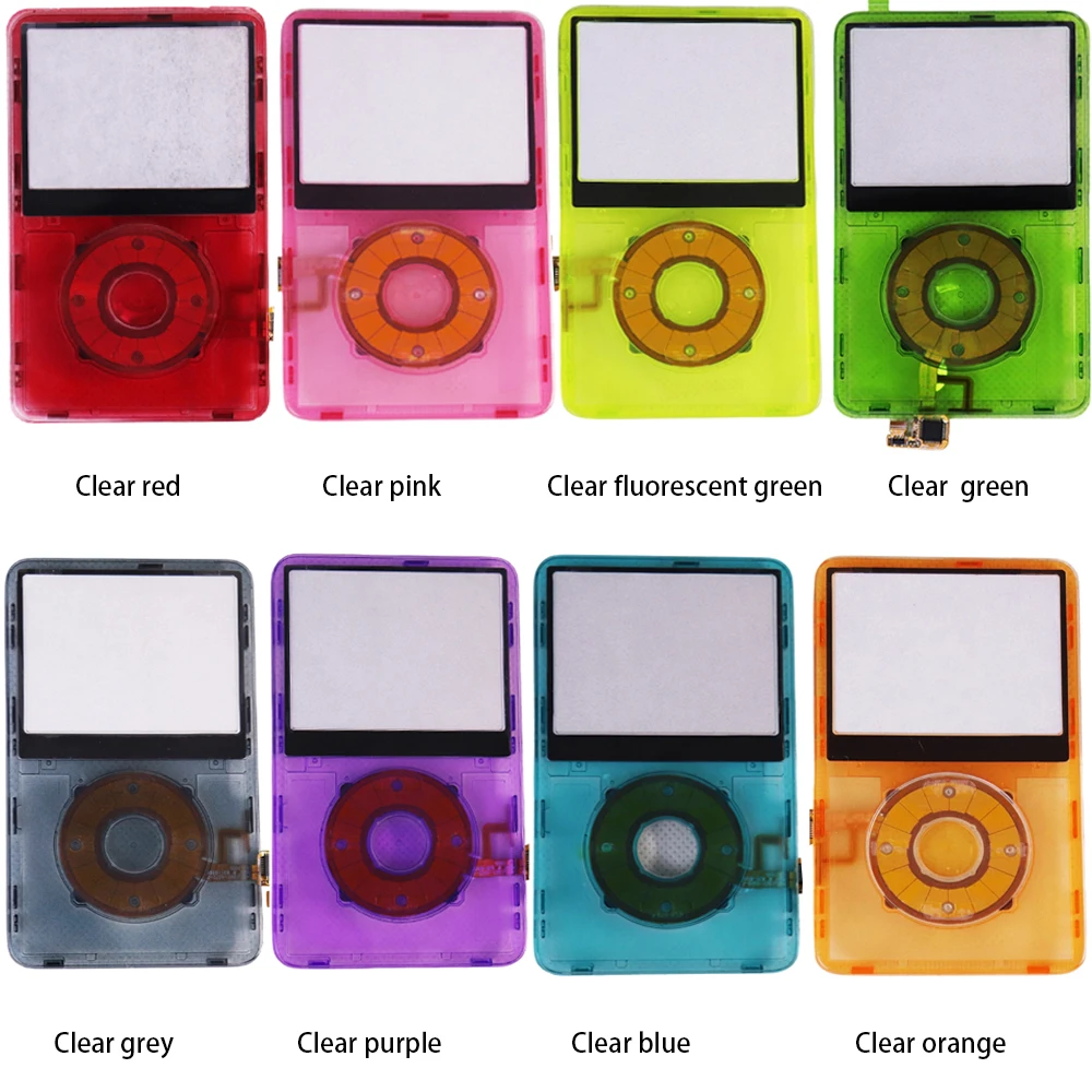 Clear faceplate For iPod Video 5th 5.5th 30GB 60G 80G A1136 plastic front housing case clickwheel center button