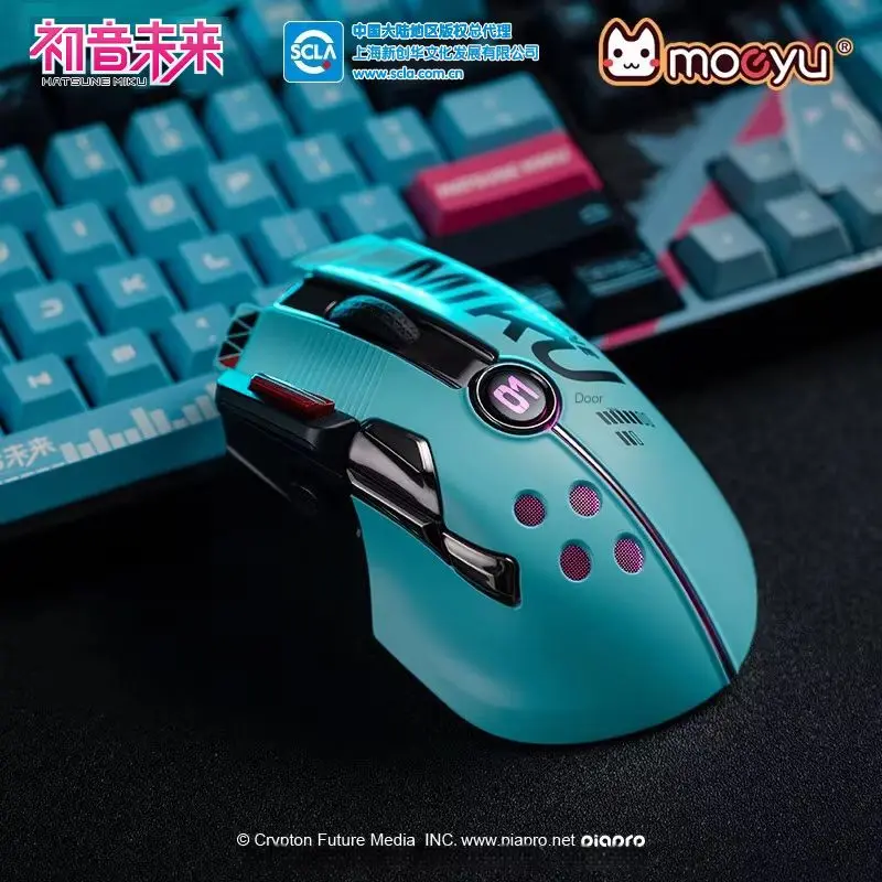 

Moeyu Hatsune Miku Controls The Rhythm Dual Mode Game Mouse Anime Rgb Light 12000dpi Custom Driver Wireless Mouse Festival Gifts