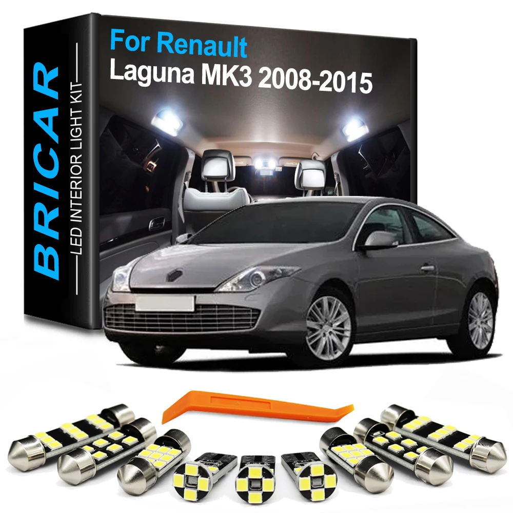 Brlcar Canbus LED Interior Bulb Light Kit For Renault Laguna 3 III MK3 Hatchback Sedan Estate Grandtour Coupe 2008-2015 Car Lamp