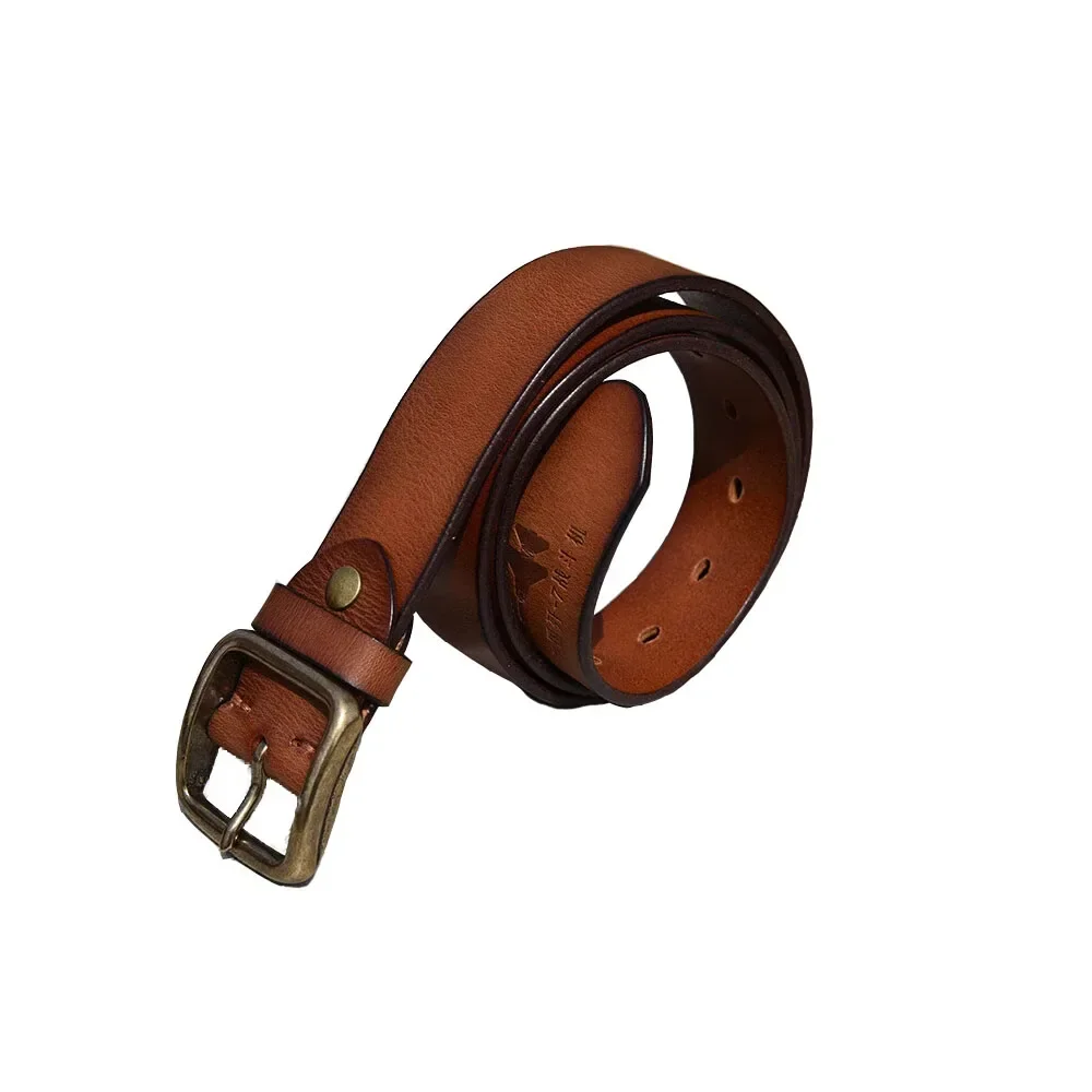 WW2 Soldaatriem Tactische uitrusting WW2 riem Toplaag koeienhuid Retro riem Koperen stevige naaldgesp Pilotenriem voor heren