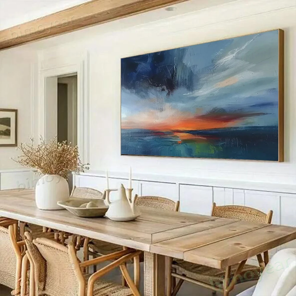 

Hand Painted Abstract Oil Painting sunrise sunset seascape Wall Art Picture On Canvas Mural For Living Room Home Decor Paint