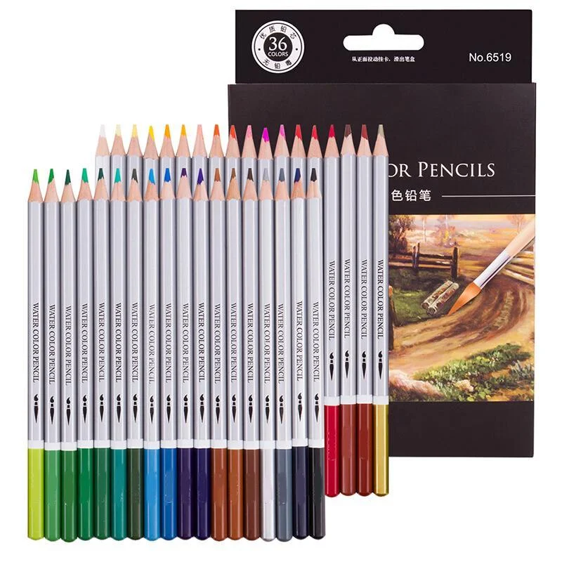 Lápis Aquarela para Crianças, Caneta Desenho, Conjunto de arte para crianças, Pintura e esboço, Kit de aquarela, 24 cores, 36 cores, 48 cores