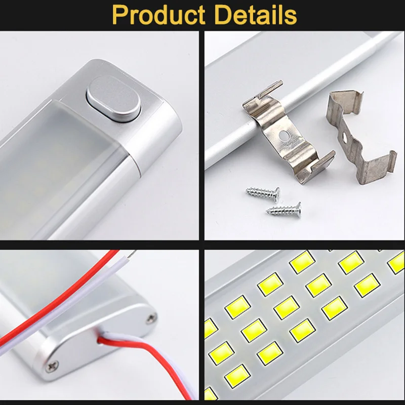 فائقة السطوع 120LED مصباح سقف 12 فولت/24 فولت سيارة الداخلية القراءة ضوء ل البضائع مقطورة فان تخييم RV قارب البحرية المقصورة مصباح السقف