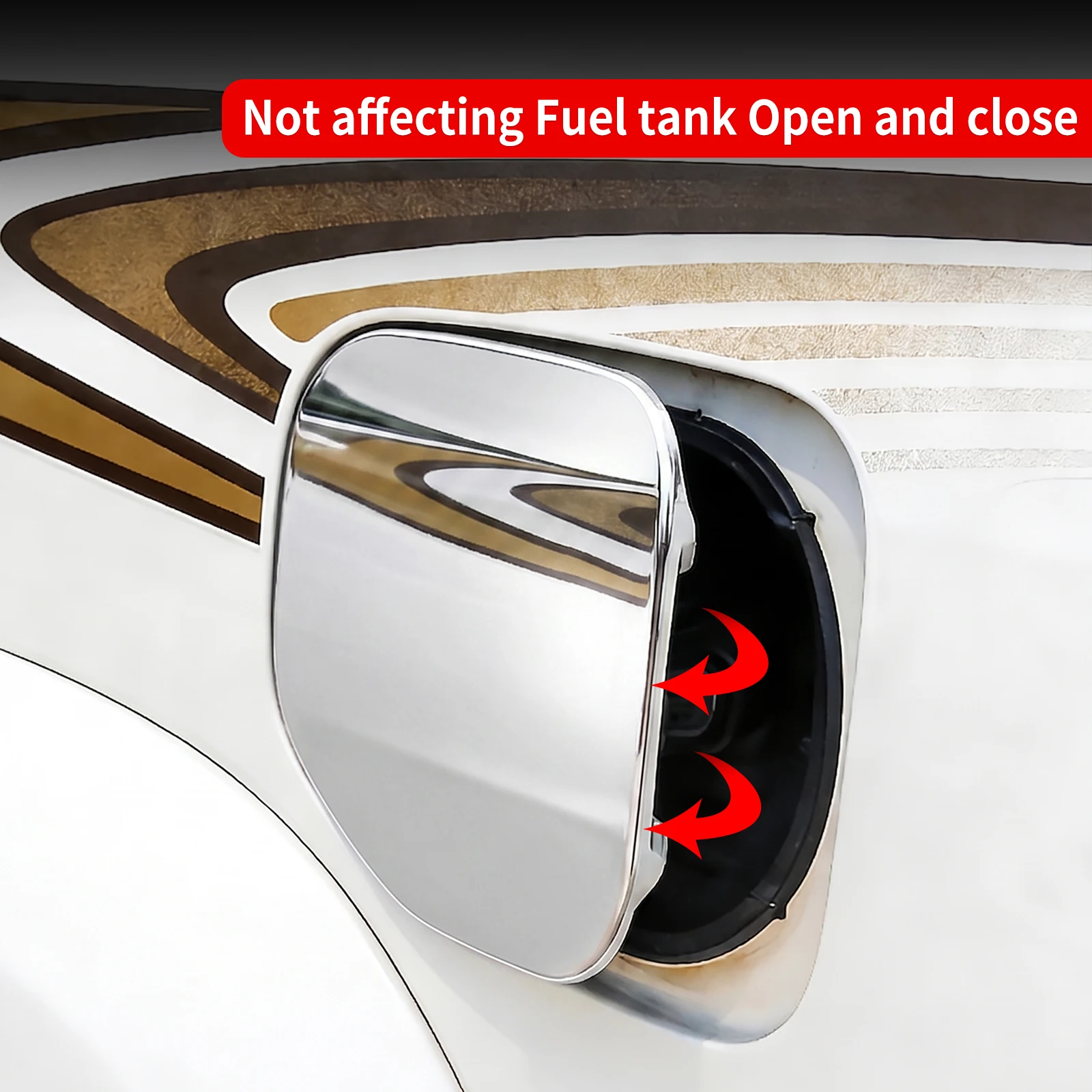 For 2003-2009 Toyota Land Cruiser Prado 120 Stainless Steel Fuel Cap Decorative Sticker Exterior Decoration Upgrade