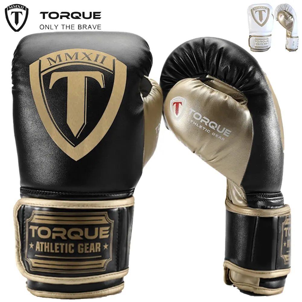 TORQUE Men Women 8 10 12 14 16oz Boxing Gloves PU Leather Tiger Muay Thai MMA Profession Kickboxing Adults Sandbag Training