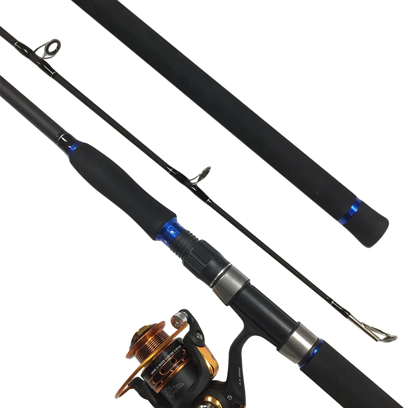 

2.1m Carp Fishing Rod 2 Sections Fishing Rod Fiber Glass Fuji Guides Sea Bass