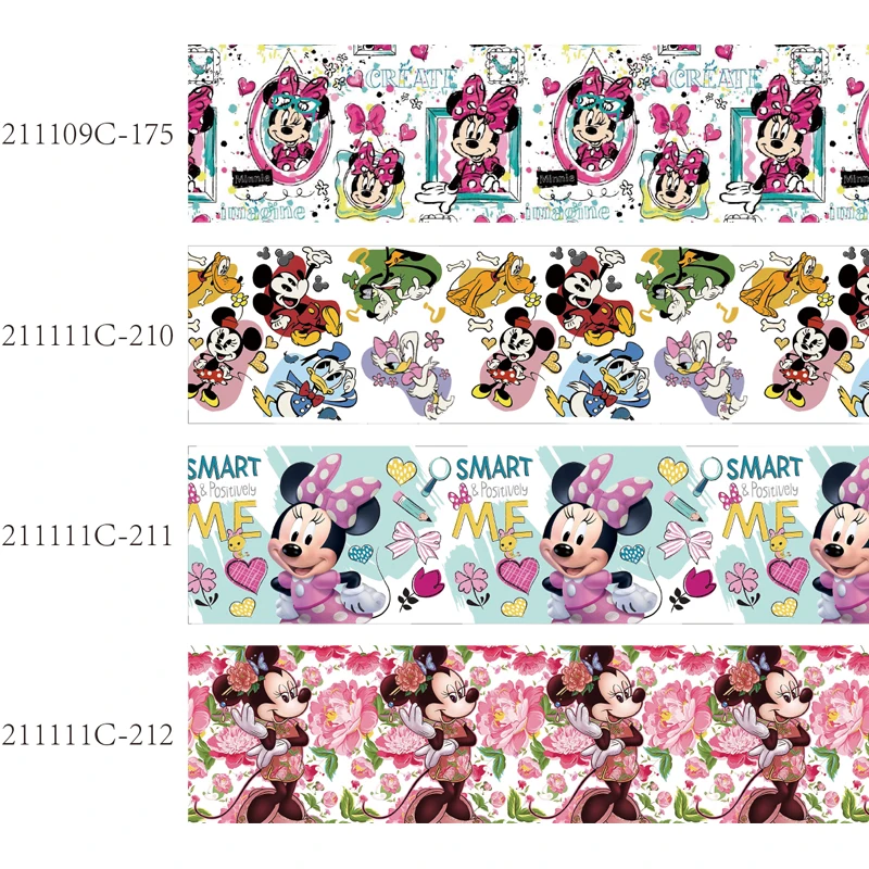 25MM 38MM disney 5yards Pink daisy duck mickey minnie mouse ribbon for diy craft supplies